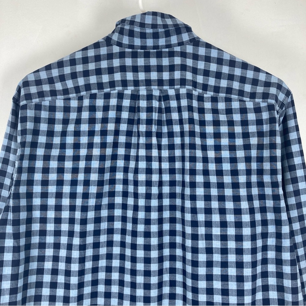 J. Crew Men's Medium Lightweight Slim Fit Gingham Button-Down Shirt Blue Cotton - Picture 15 of 16